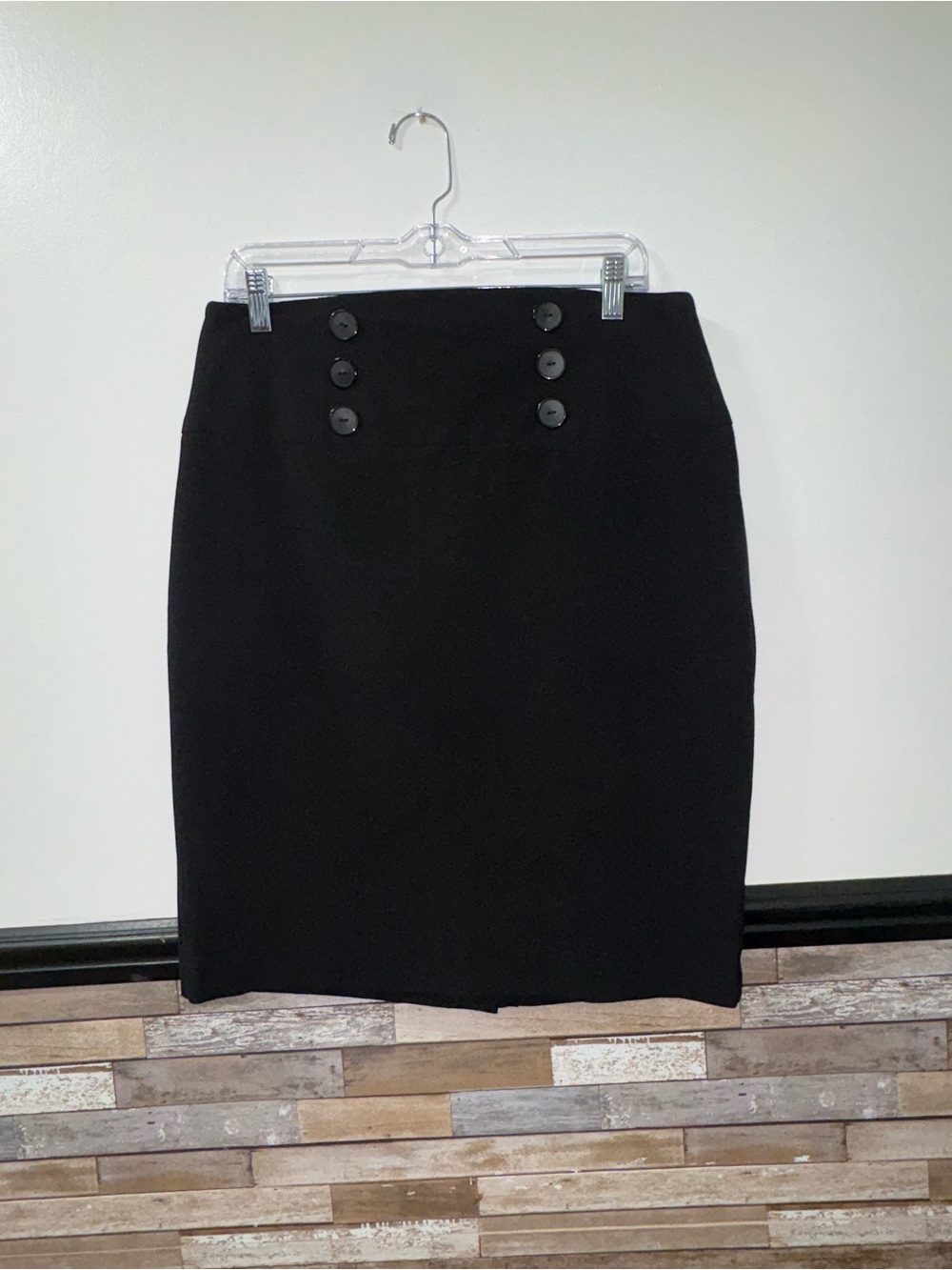 Women’s BCX Black Button Accent Pencil Skirt Size 13